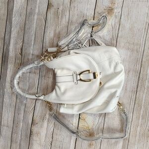 G.I.L.I. genuine leather ivory backpack handbag convertible NWOT